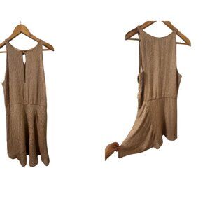 Halston Heritage Beaded Gold Cocktail Dress